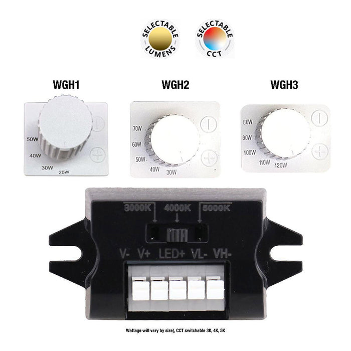Evolve EWP1120WLSCS 80W/90W/100W/110W/120W LED Wall Pack, 3000K/4000K/5000K Selectable, up to 17000 Lumens, 120-347V