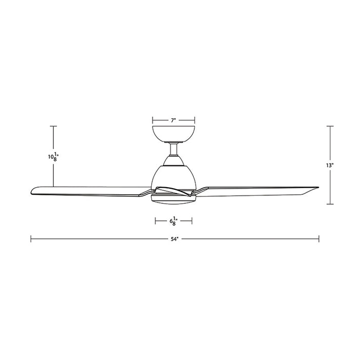 WAC F-001 Mocha 54" Smart Ceiling Fan