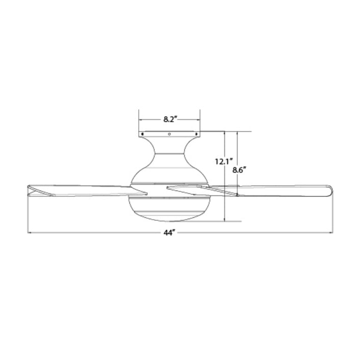WAC F-034L Odyssey Flush 44" Smart Ceiling Fan with LED Light Kit