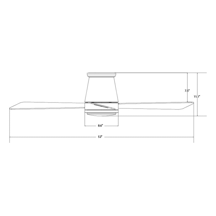 WAC F-037L Hug 52" Flush Mount Smart Ceiling Fan with LED Light Kit