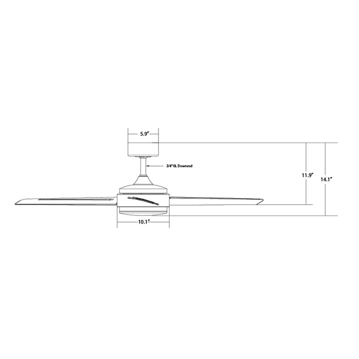 WAC F-054L Mod 54" Smart Ceiling Fan with LED Light Kit