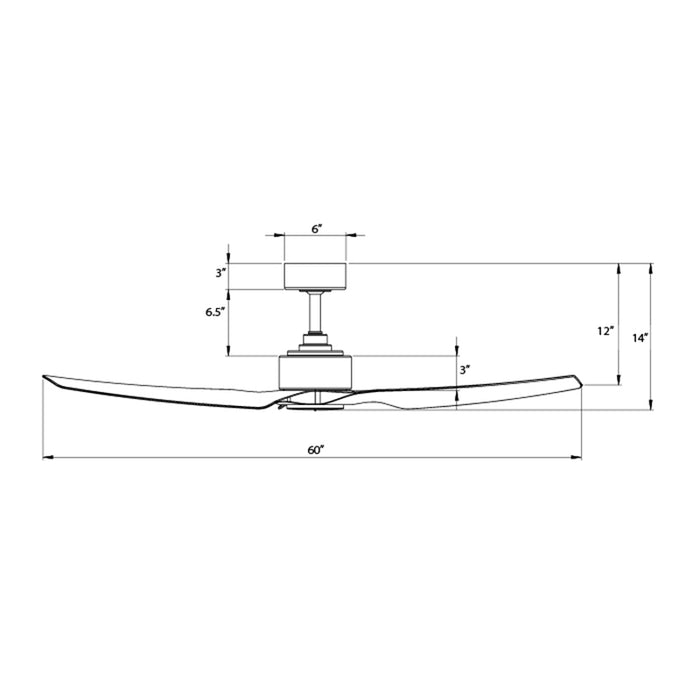 WAC F-056L Stella 60" Smart Ceiling Fan with LED Light Kit