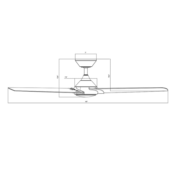 WAC F-088L Zelda 60" Smart Ceiling Fan with LED Light Kit