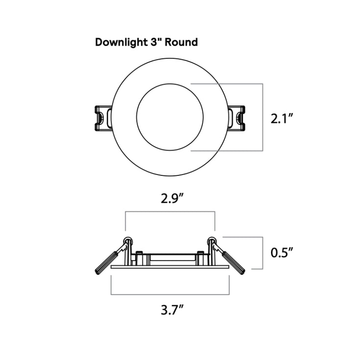 Lightolier FD3R 3" Round LED Dual Select Flat Downlight, 5CCT Selectable, 400 lm