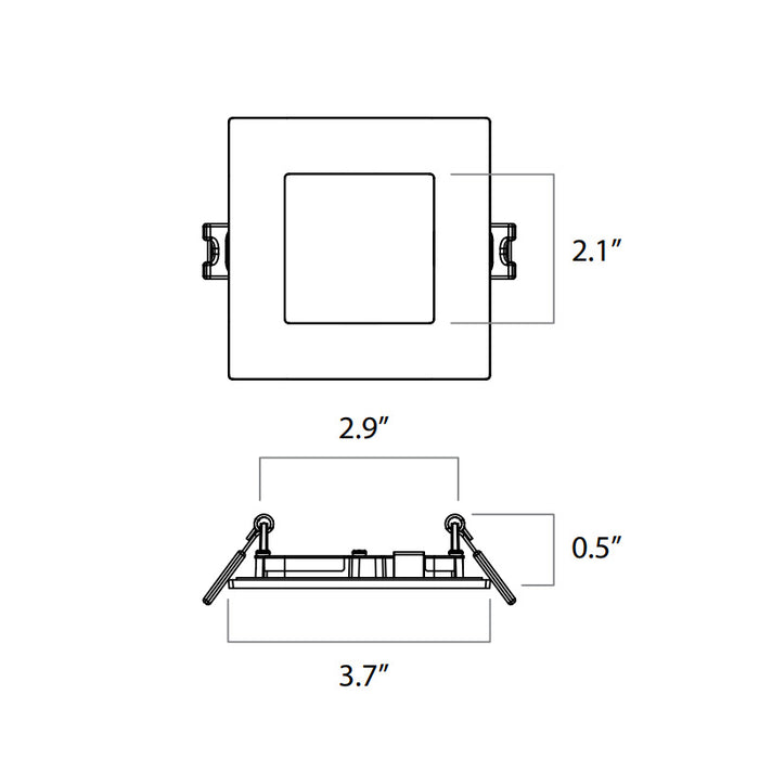 Lightolier FD3SSLMZ10SCTUW 3" LED Square Flat Downlight, Lumen & CCT Selectable