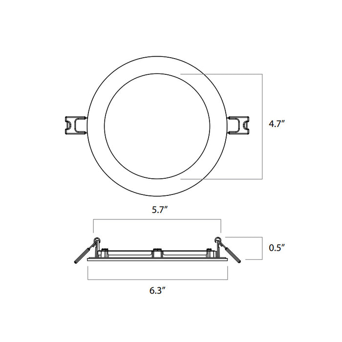Lightolier FD5RSLMZ10SCTUW 5" LED Round Flat Downlight, Lumen & CCT Selectable