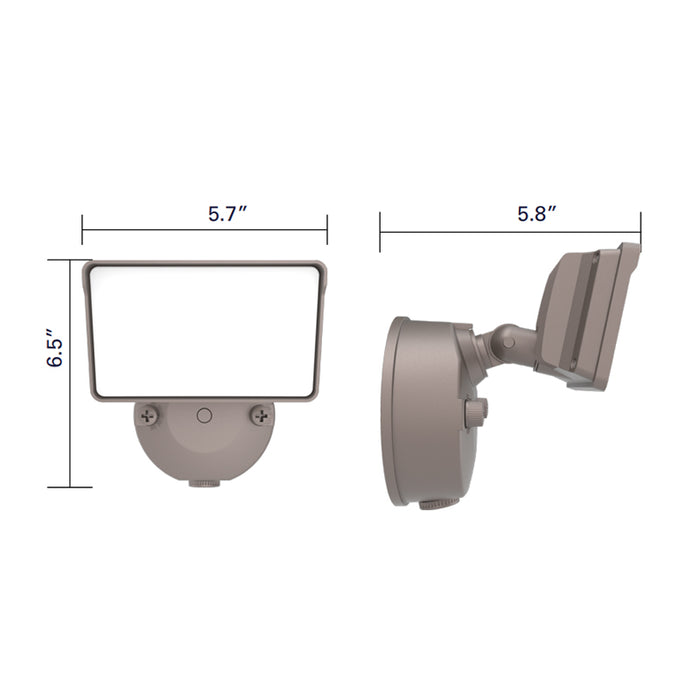 Halo FGS30CLD2D 12W/18W/27W LED Security Floodlight with Dusk to Dawn Photocell, 5CCT & 3 Lumens Selectable, 120V