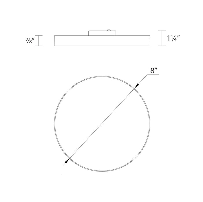 WAC FM-240508 Edgeless 8" 20W LED Round Ceiling/Wall Mount, CCT Selectable