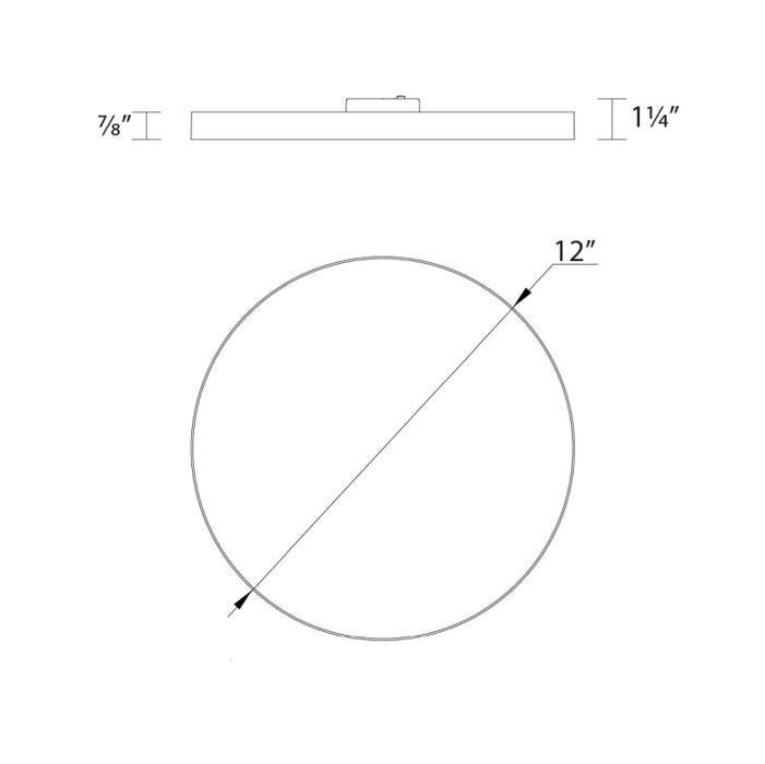 WAC FM-240512 Edgeless 12" 30W LED Round Ceiling/Wall Mount, CCT Selectable
