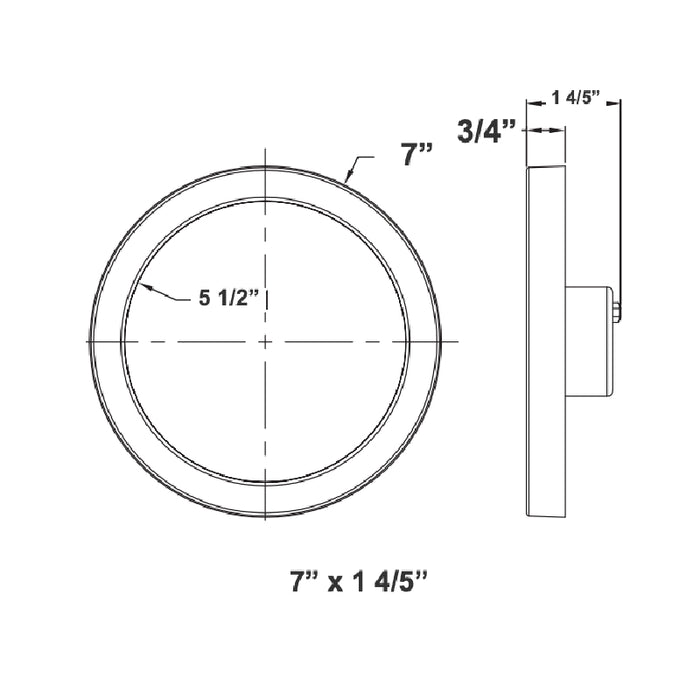 Westgate FMLE 7" 14W LED Round Flush Mount, 5CCT Selectable