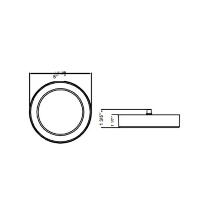 Westgate FMLS-R5 5" 11W LED Round Flush Mount, CCT