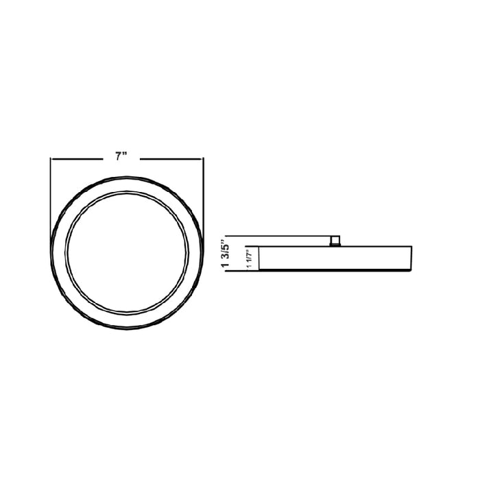 Westgate FMLS-R7 7" 14W LED Round Flush Mount w/ Emergency Back up Battery, CCT