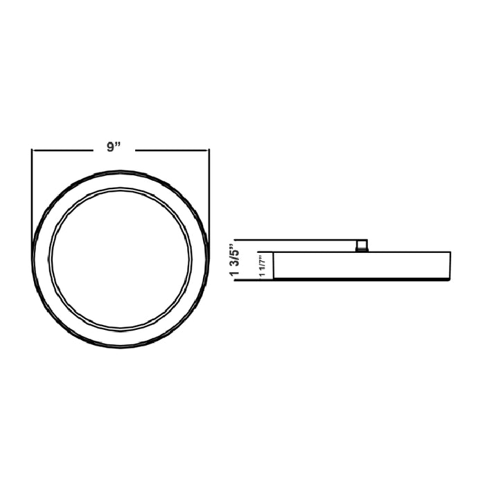 Westgate FMLS-R9 9" 20W LED Round Flush Mount, CCT