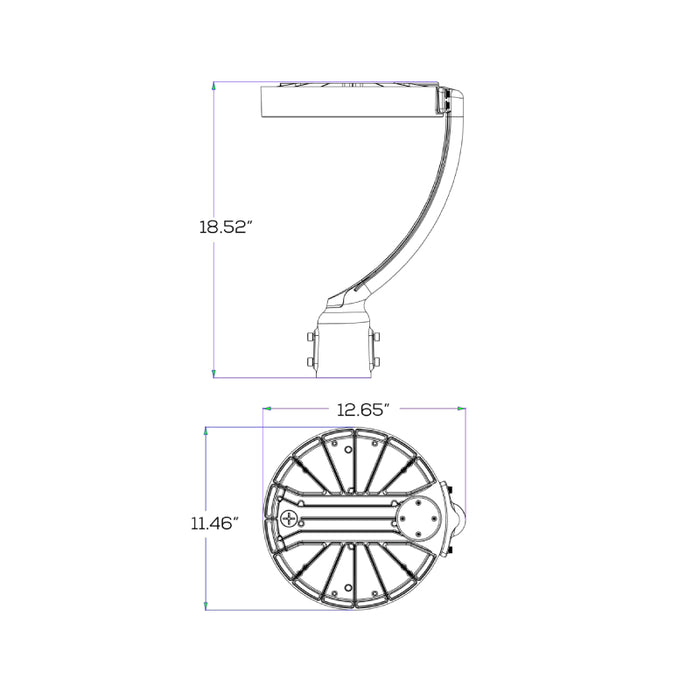 Sarin GS04 75W LED Post-Top Garden Light, 3CCT Tunable, 120-277V