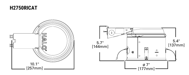 Halo H2750RICAT 6" Shallow Remodel IC AIR-TITE Housing