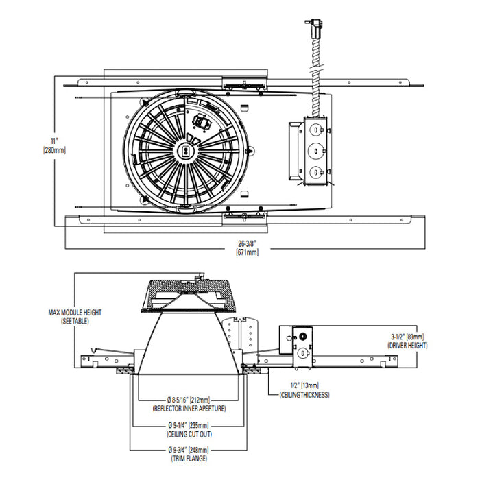 Halo Commercial HC815D010 HC8 8" New Construction Downlight Housing, 1500 Lumen