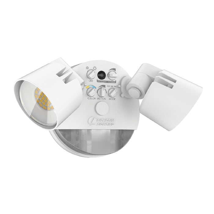 Lithonia Contractor Select HGX-ALO 2-Head HomeGuard LED Security Floodlight Adjust Lumens and Motion Sensor, Switchable CCT - White