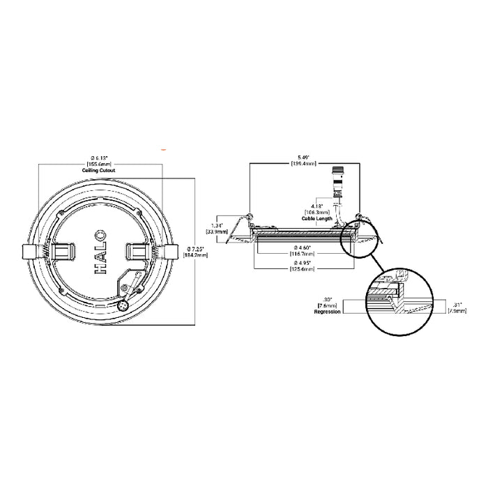 Halo HLBC6 6" All in One LED Downlight, 900/1100 Lumens Selectable, Selectable CCT and Warm Dim