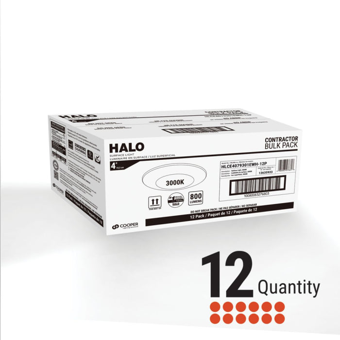 Halo HLCE 4" Surface Mount LED Disk Light, 12-Pack