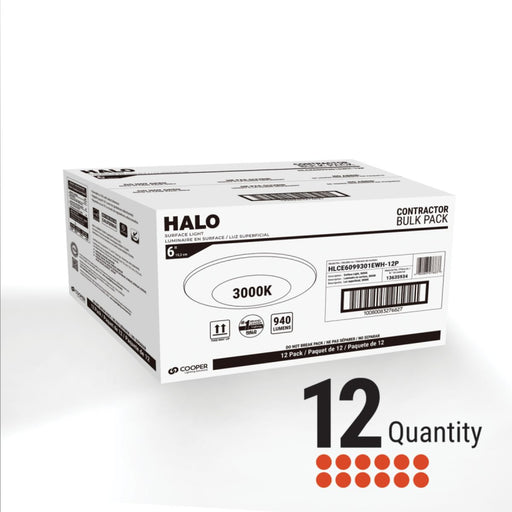 Halo HLCE 6" Surface Mount LED Disk Light, 4000K, Bulk Packs