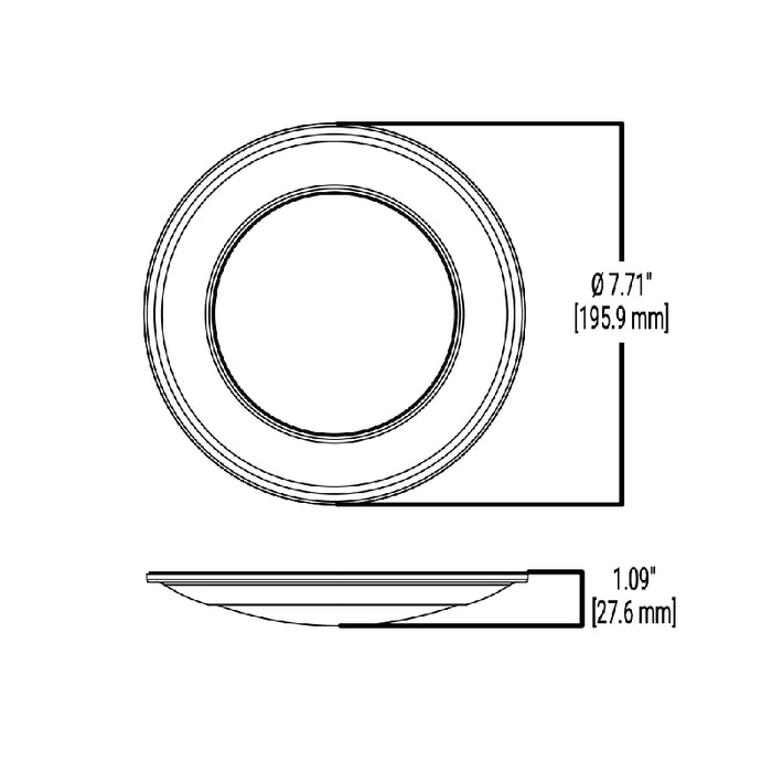 Halo HLS6 6" Surface Mount LED Disk Light, 5CCT Selectable, 900 LM, Dimmable, 120V, Matte White