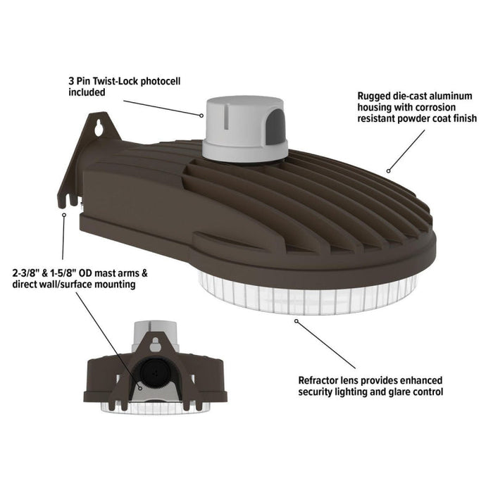 EXO SGD-60 Sling Series 60W LED Dusk-to-Dawn 4000K 8274 Lumens, 120-277V