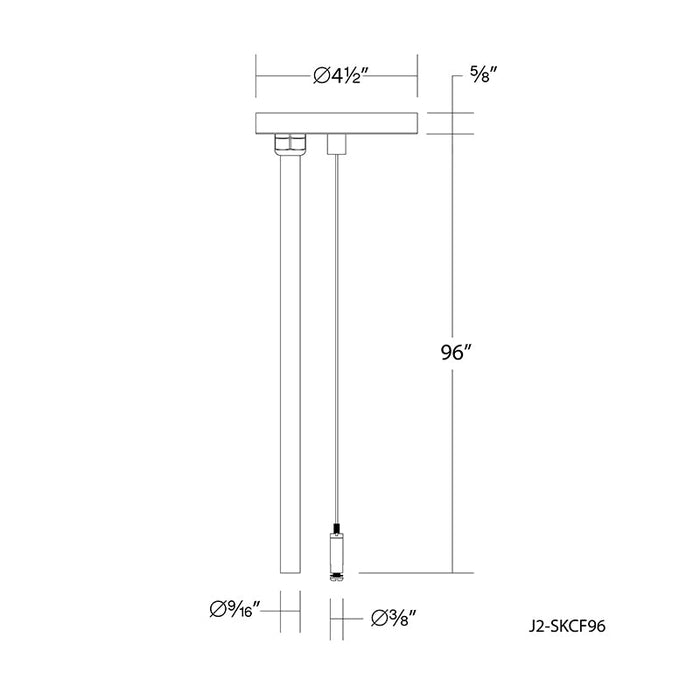 WAC J2-SKCF96 J2 Track Feed Canopy with Cable Suspension