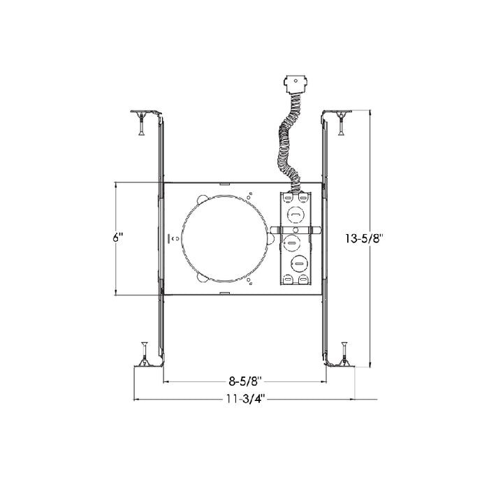 Juno Podz 4" Round New Construction Mounting Frame, 120V