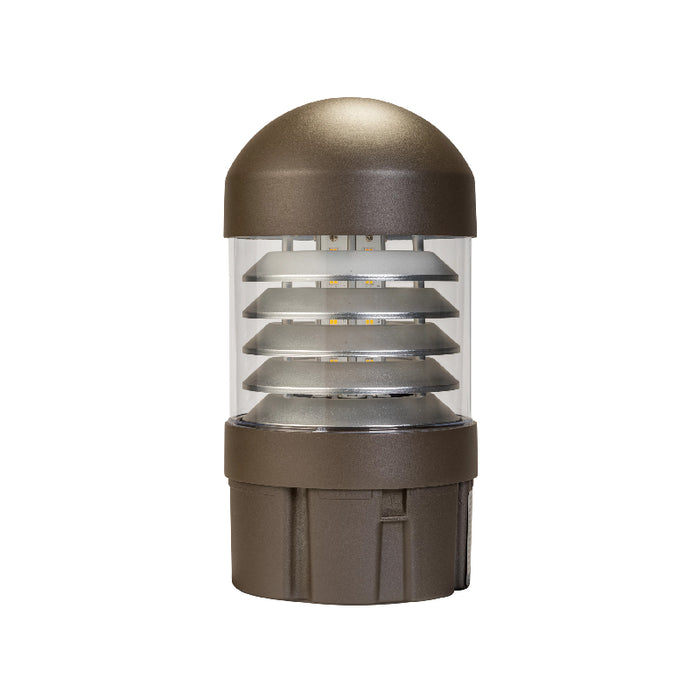 Keystone 14W/19W/24W LED Dome Bollard Head, Louvered Reflector, 3CCT Selectable - Bronze