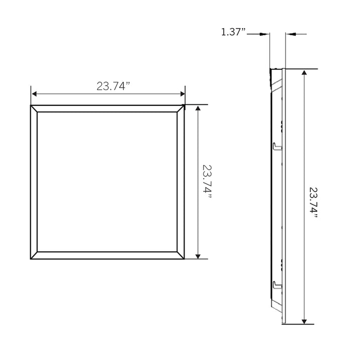 Keystone KT-BPLED40PS 2x2 LED Backlit Panel, Power & CCT Selectable
