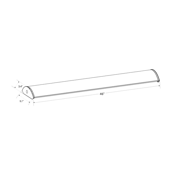 Keystone KT-CWLED44PS-4-8CSA-VDIM 4-ft LED Curved Wrap Fixture, Power & CCT Selectable