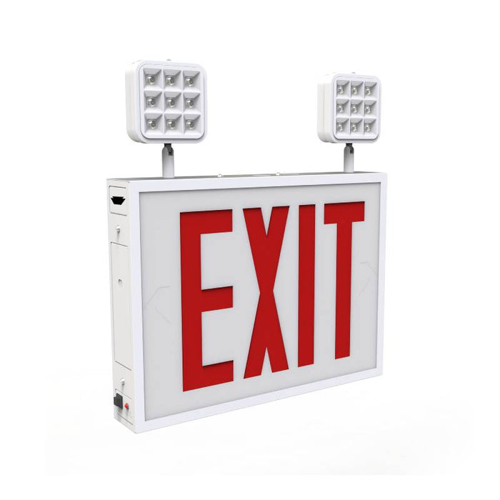 Keystone KT-EC-STCH1-WH1RW-SU LED Exit Combo with Battery Backup, Single Face, Surface Mount, Chicago Compliant