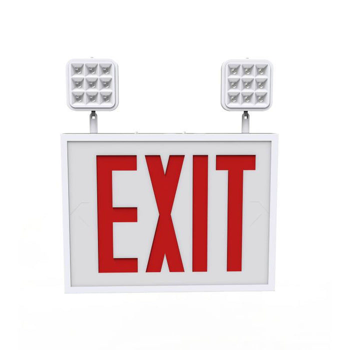 Keystone KT-EC-STCH1-WH1RW-SU LED Exit Combo with Battery Backup, Single Face, Surface Mount, Chicago Compliant