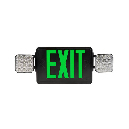 Keystone KT-EC-TP1-SD-RC LED Exit Combo with Battery Backup, Single or Double Face, Surface Mount, Remote Capable - Black Housing