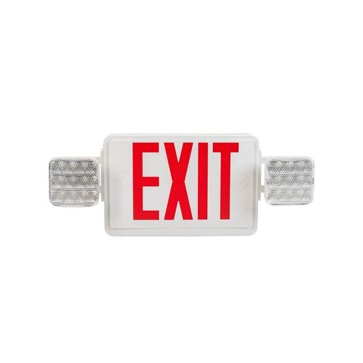 Keystone KT-EC-TP1 LED Exit Combo with Battery Backup, Single or Double Face, Surface Mount - White Housing