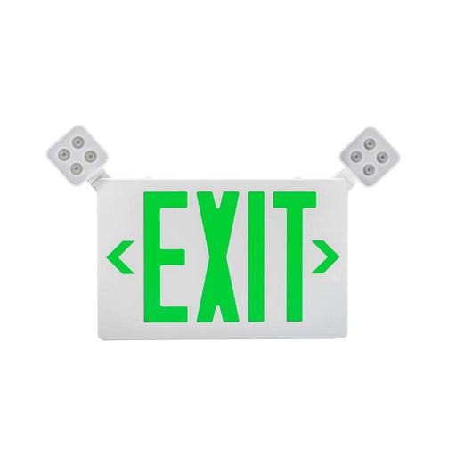 Keystone KT-EC-TP2-KT-EC-TP2 LED Exit Conbo with Backup Battery, Single or Double Face, Surface Mount, Remote Capable - White Housing