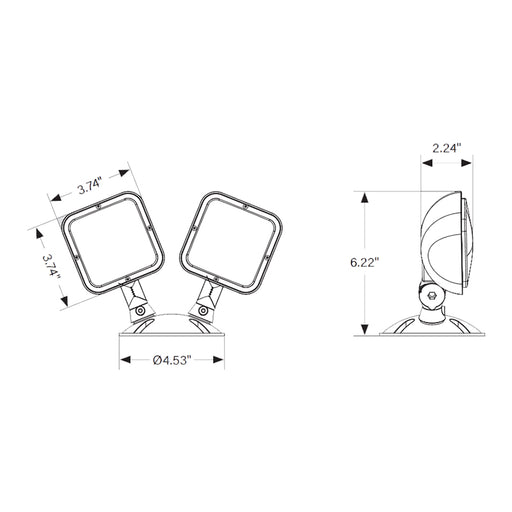 Keystone KT-EM-RD2-SVWL-SL Dual Head LED Emergency Light, Surface Mount, 3.6V