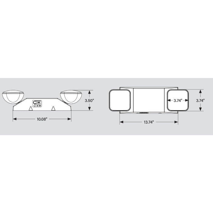 Keystone KT-EM-TP1 Dual Head LED Emergency Light with Battery Backup, Surface Mount, 120-277V