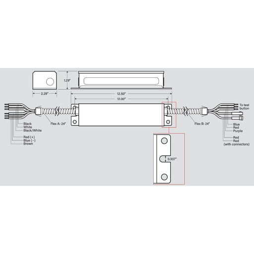 Keystone KT-EMRG 12W LED Emergency Back-Up Driver, Dual Flex Conduit