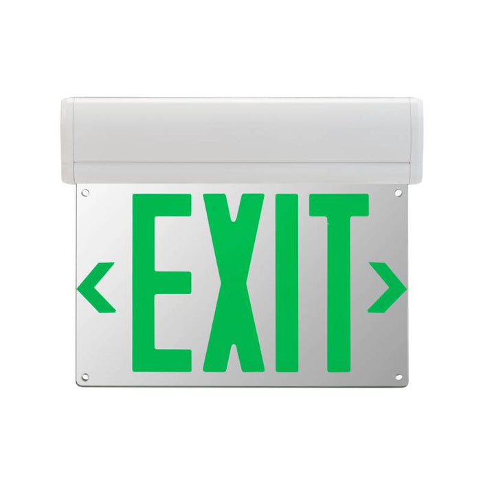 Keystone KT-EX-EL1-WH LED Exit Sign with Battery Backup, Single or Double Face - Green Letters