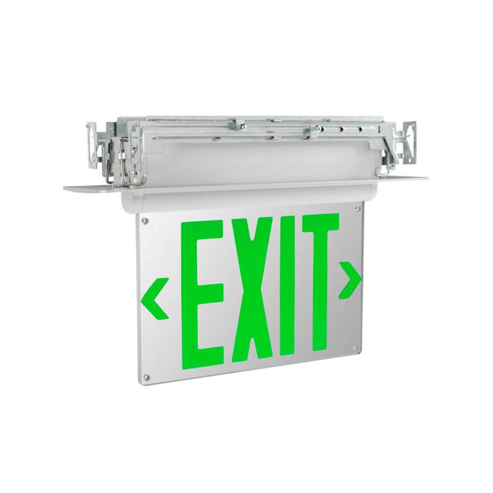 Keystone KT-EX-EL2-WH LED Exit Sign with Battery Backup, Single or Double Face, Universal Mount