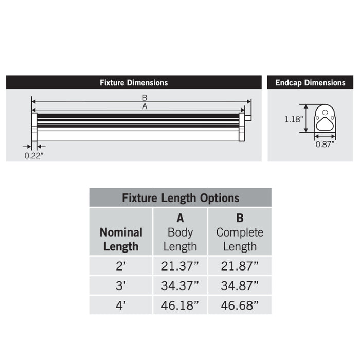 Keystone KT-IFLED7-2 2-ft 7W LED T5 Surface-Mount Fixture, 120-277V