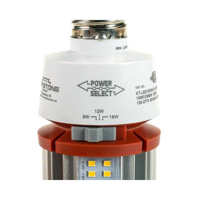 Keystone KT-LED18PSHID 9W/12W/18W LED HID Replacement Lamp, E26 Base, 120-277V