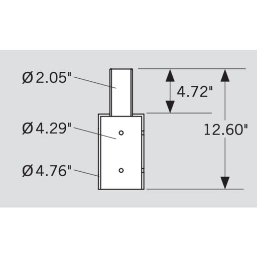 Keystone KT-PMTT-4R-SV Pole Mount Tenon, Top Mount Vertical for 4" Round Pole