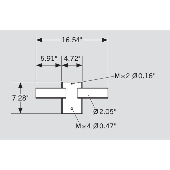 Keystone KT-PMTT-4SQ-D180 Pole Mount Dual Tenon, Top Mount Horizontal 180 Deg for 4" Square Pole