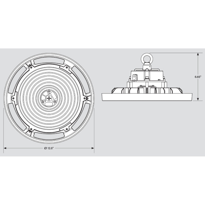 Keystone KT-RHLED150PS-12C-8CSB-VDIM-P 70W/100W/150W Round LED High Bay, 3 Power & 3CCT Selectable, 120-277V