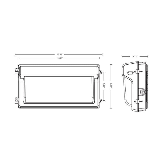 Keystone KT-WPLED120PS-L4-8CSB-VDIM 80W/100W/120W Slim LED Wall Pack, CCT Selectable