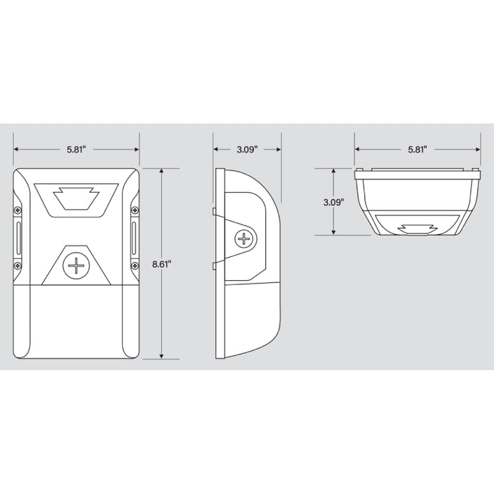 Keystone KT-WPLED20-S1 20W Small Non-Cutoff LED Wall Pack, 120-277V