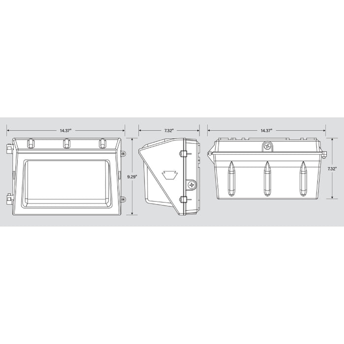 Keystone KT-WPLED35-M1 35W Traditional LED Wall Pack, 3CCT Selectable