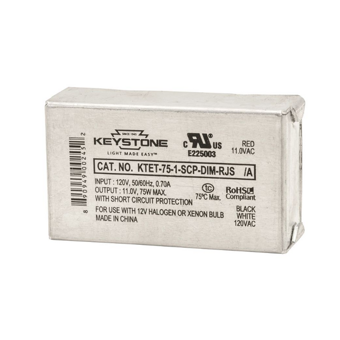 Keystone KTET 75W Step Down Halogen Electronic Transformer, 120V